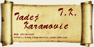 Tadej Karanović vizit kartica